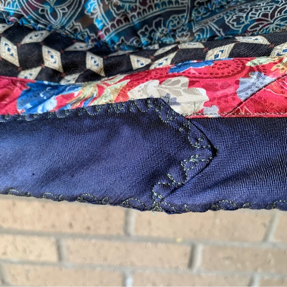 A Katie Bag by Katie Loper Fabric Patch Work Purse with Contrasting Stitch - Picture 7 of 16